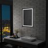 vidaXL Bathroom Mirror Silver Glass 23.6 x 31.5 in Bathroom Mirror