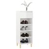vidaXL Shoe Cabinet High gloss white Engineered wood, solid eucalyptus wood