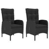 vidaXL Dining Set Black Solid acacia wood, PE rattan, powder-coated steel