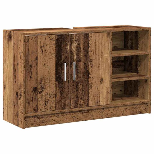 vidaXL Bathroom Cabinet with Shelf Old Wood 35.43 x 11.42 x 21.65 in