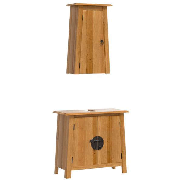vidaXL Bathroom Furniture Set Wood Solid pine wood Medium