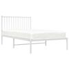 vidaXL Bed Frame White Powder-Coated Steel Twin Metal Bed Frame