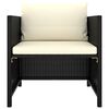vidaXL Garden Lounge Set Black PE Rattan, Powder-Coated Steel, Polyester