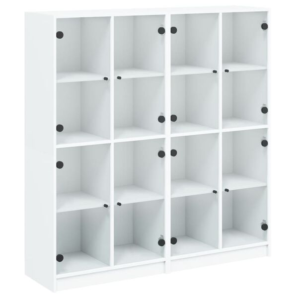 vidaXL Bookcase White Engineered wood Medium Bookcase Rectangular