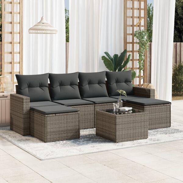 vidaXL Garden Sofa Set Grey