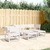 vidaXL Garden Lounge Set White Solid Pine Wood 5 Piece Set Modular