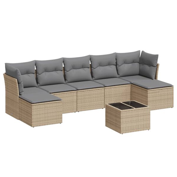 vidaXL Garden Sofa Set Beige and Light Grey