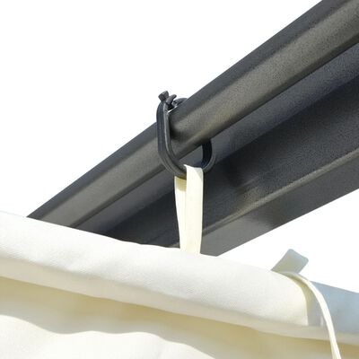 vidaXL Pergola with Retractable Roof Cream White 9.8'x9.8' Steel