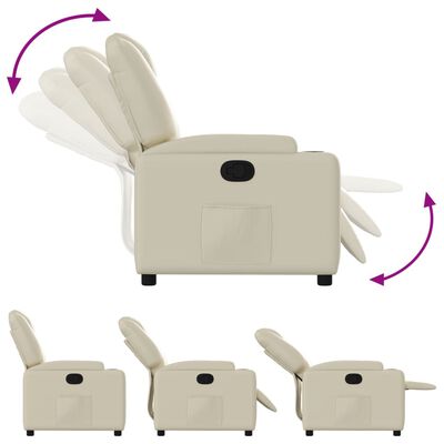vidaXL Recliner Chair Cream Faux Leather