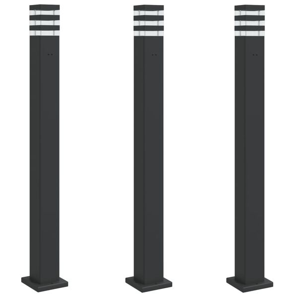 vidaXL Outdoor Floor Lamp Set of 3 Black