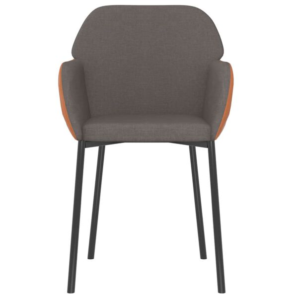 vidaXL Dining Chair Set of 2 Dark grey and brown