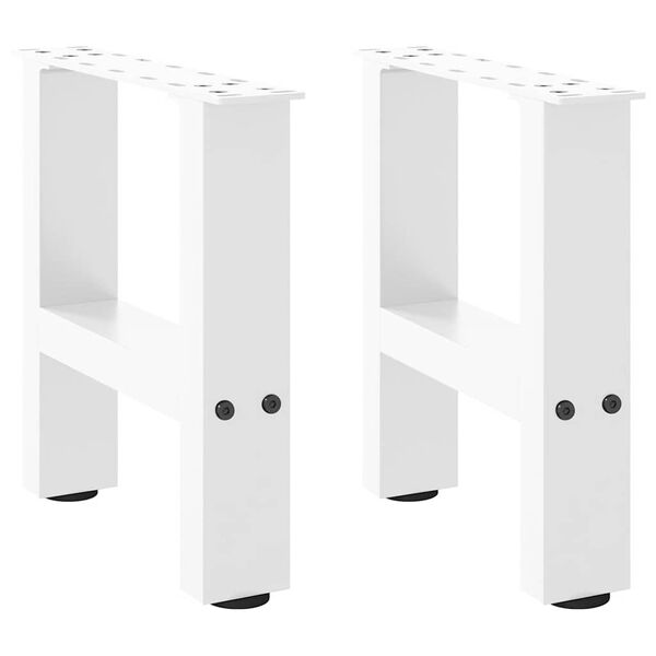 vidaXL Coffee Table Leg Set of 2 White Powder-coated steel Standard