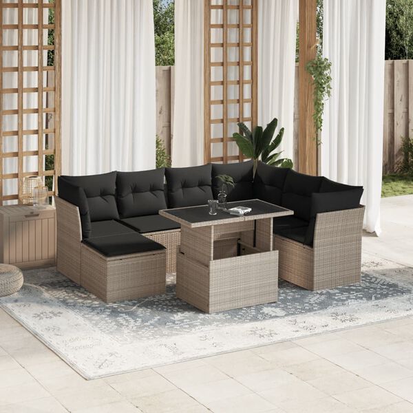 vidaXL Garden Sofa Set Light Grey