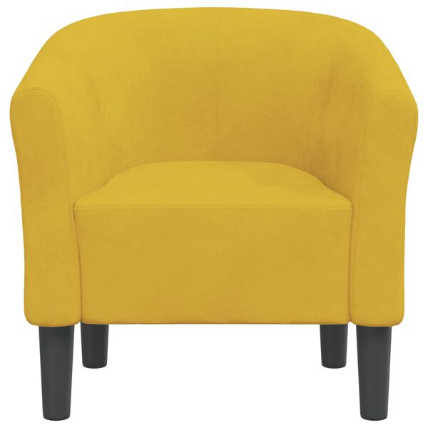 vidaXL Tub Chair Yellow Velvet Medium Ergonomic Armchair Round