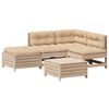 vidaXL 5 Piece Patio Lounge Set with Cushions Solid Wood Pine