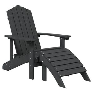 vidaXL Garden Chair Anthracite HDPE Standard Size Detachable