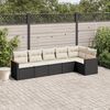 vidaXL Garden Sofa Set Black PE Rattan, Powder-Coated Steel Modular