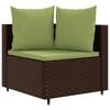 vidaXL Patio Sofa Set Set of 10 Brown, Green