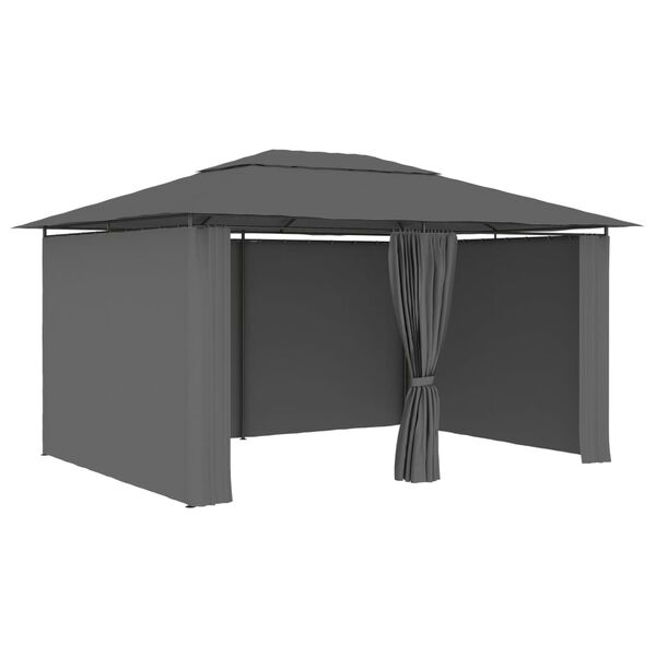 vidaXL Garden Marquee with Curtains 157.4"x118.1" Anthracite