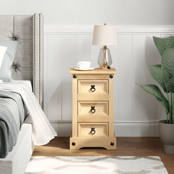 vidaXL Bedside Cabinet Honey Solid pine wood, engineered wood, metal Small
