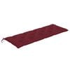 vidaXL Patio Bench with Wine Red Cushion 59.1" Solid Teak Wood