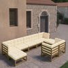 vidaXL Garden Lounge Set Honey brown, Cream