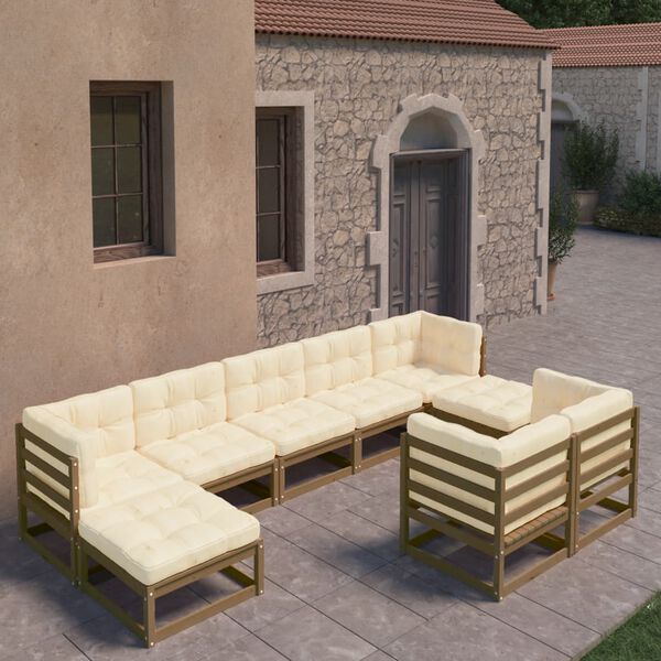 vidaXL Garden Lounge Set Honey brown, Cream