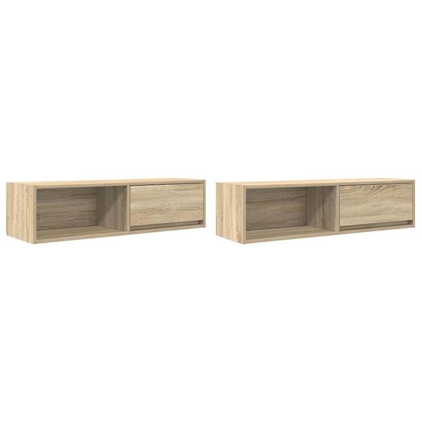 vidaXL TV Cabinet Set of 2 Sonoma oak Engineered Wood