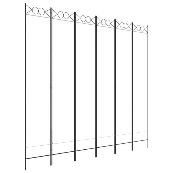 vidaXL 6-Panel Room Divider White 94.5"x86.6" Fabric