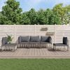 vidaXL Garden Lounge Set Anthracite Poly rattan, powder-coated steel, fabric