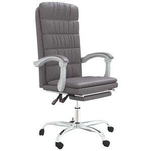 vidaXL Reclining Office Chair Gray Faux leather, metal, plywood Medium
