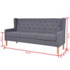 vidaXL Sofa Gray Polyester fabric and wood Large Seats Lots Sofa