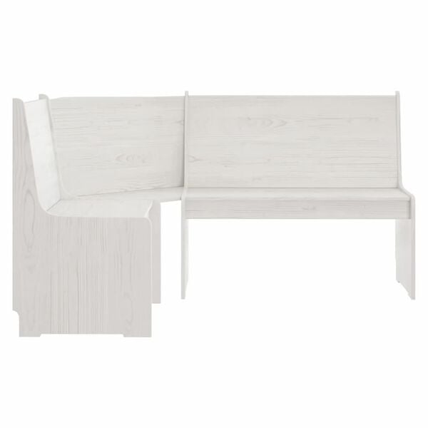vidaXL Corner Bench White Solid pinewood 59.4 in Reversible