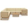 vidaXL Garden Lounge Set Honey brown Solid pinewood 10 Piece Modular