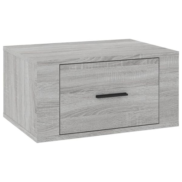 vidaXL Wall-mounted Bedside Cabinet Gray Sonoma Engineered Wood Medium
