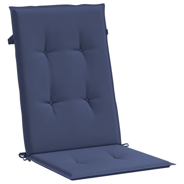 vidaXL Highback Chair Cushion Set of 6 Navy Blue 100% Polyester