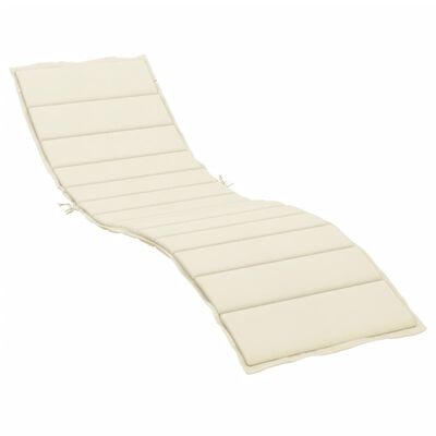 vidaXL Sun Lounger Cushion Cream 78.7"x19.7"x1.2" Fabric