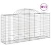 vidaXL Gabion Basket Set of 13 Silver Galvanized iron Large