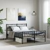 vidaXL Bed Frame Black Powder-Coated Steel 55 x 79 in Bed Frame