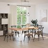 vidaXL Dining Table Light brown Solid oak wood, powder-coated steel Large