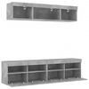 vidaXL 5 Piece TV Wall Units with LED Concrete Gray Engineered Wood