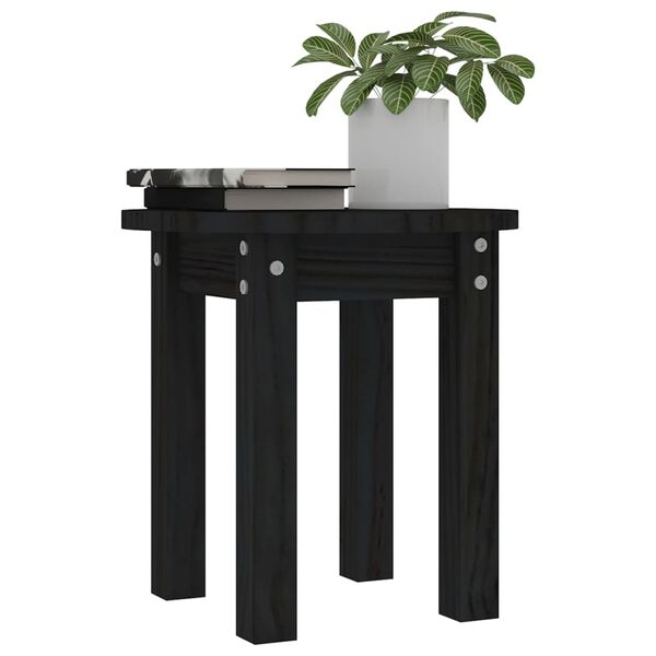vidaXL Coffee Table Black Solid pine wood Small Classic/Traditional