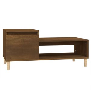 vidaXL Coffee Table Brown Oak Engineered wood, Eucalyptus wood Medium