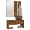 vidaXL Hallway Furniture Set Smoked oak Engineered wood, acrylic Medium