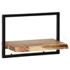 vidaXL Wall Shelf Set Set of 5 Acacia wood brown and black