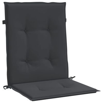 vidaXL Garden Lowback Chair Cushions 4 pcs Black 39.4"x19.7"x1.2" Oxford Fabric
