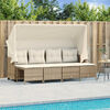 vidaXL Garden Sofa Set Beige PE rattan Large Removable Covers