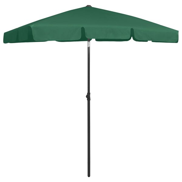 vidaXL Beach Parasol Green Polyester 70.9 x 47.2 in Tiltable