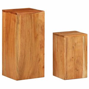 vidaXL Plant Stand Set of 2 Varied shades of acacia wood Solid acacia wood