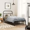vidaXL Bed Frame Black Steel Single Modern Metal Bed Frame